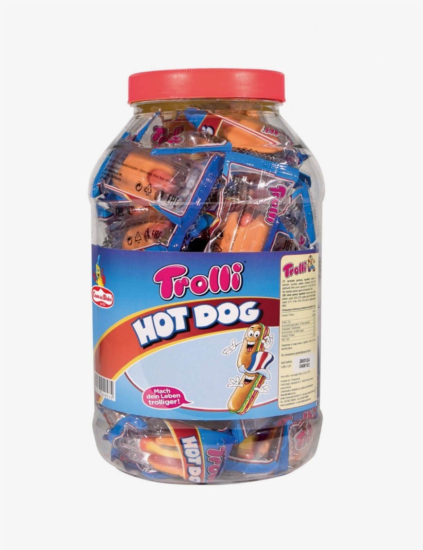 Caramelle Gommose Hot Dog Trolli 9 g x 60 pezzi 