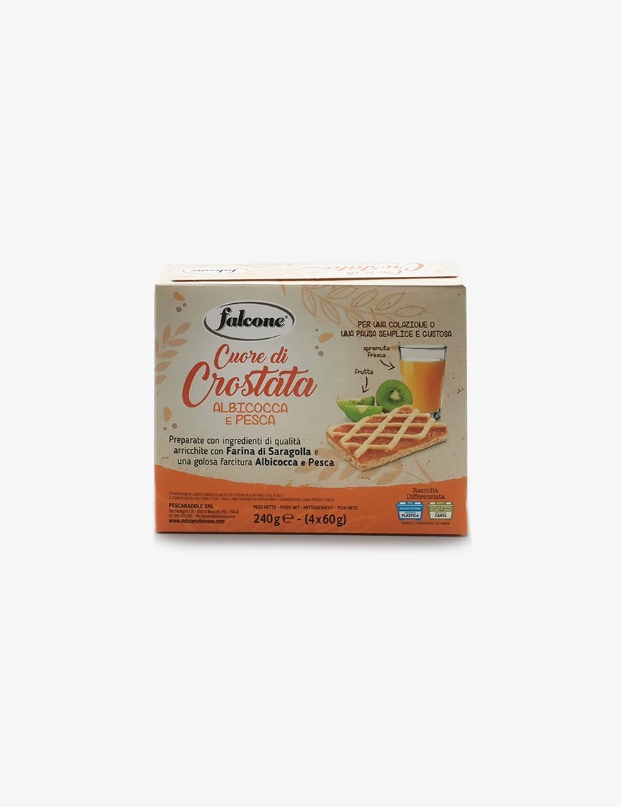 Multipack Cuore di crostata Albicocca e Pesca Falcone 60 g x 4 