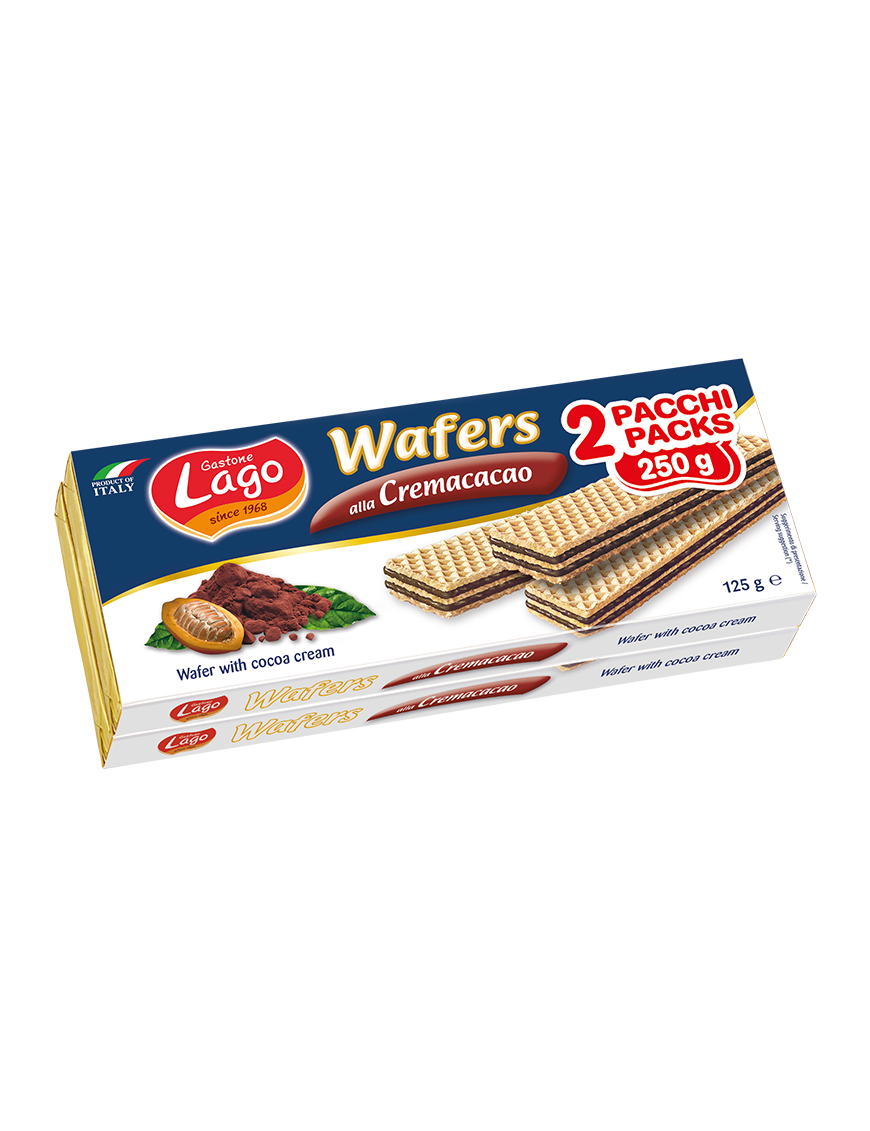 Wafer Cacao Pacco doppio 125g x 2 Gastone Lago 