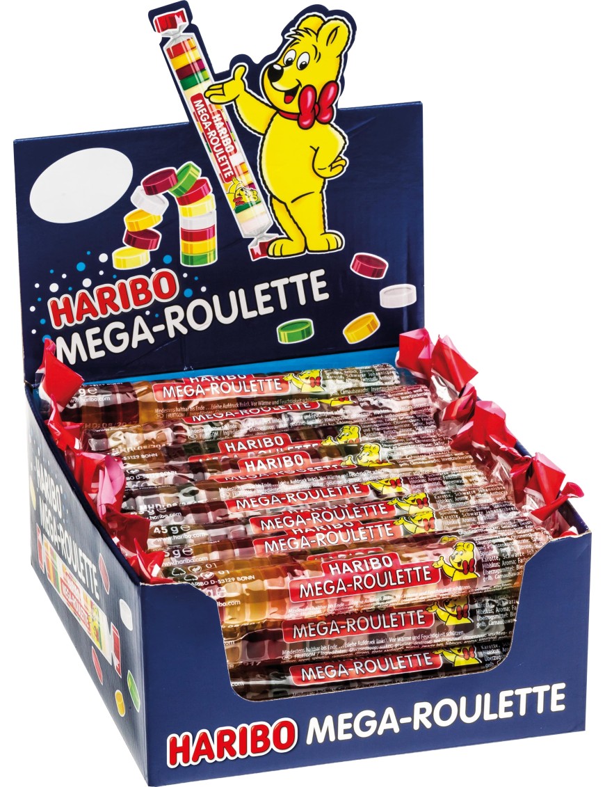 Haribo Mega-Roulette Frutta 45 g box da 40 pezzi 