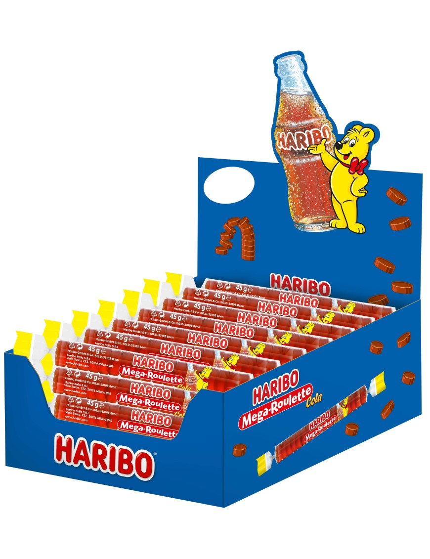 Haribo Mega-Roulette Cola 45 g box da 40 pezzi 