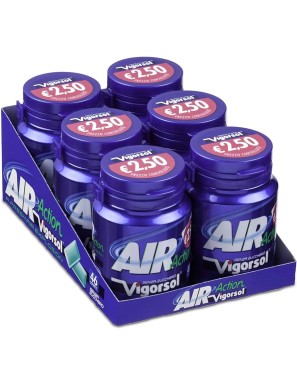 Chewing Gum Air Action Vigorsol Box x 6 Barattoli da 46 confetti 