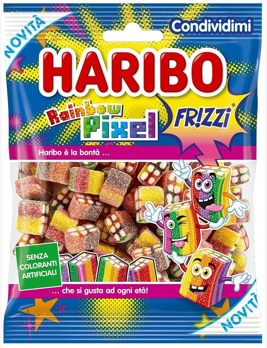 Caramelle Haribo Rainbow Pixel Frizzi 80 g 