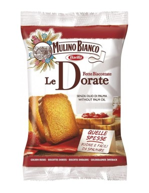 Fette Biscottate Dorate Mulino Bianco, cartone x100 monoporzioni (17g) 