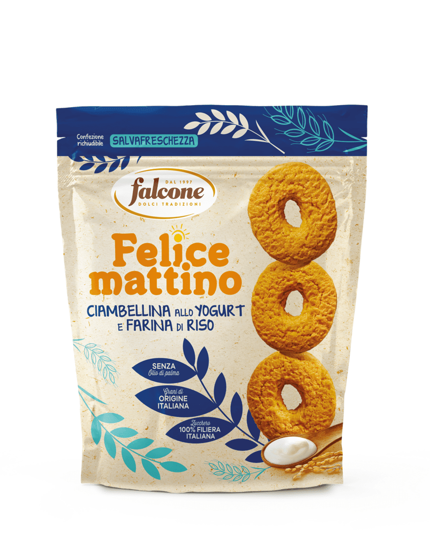 Biscotti Felice Mattino Ciambelline allo Yogurt e Farina di Riso Falcone 500g