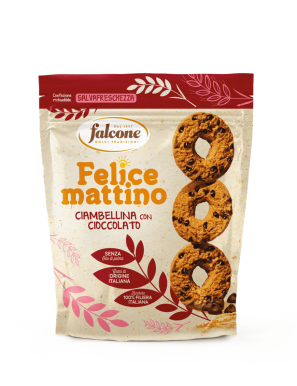 Biscotti Felice Mattino Ciambelline con Gocce di Cioccolato Falcone 500g