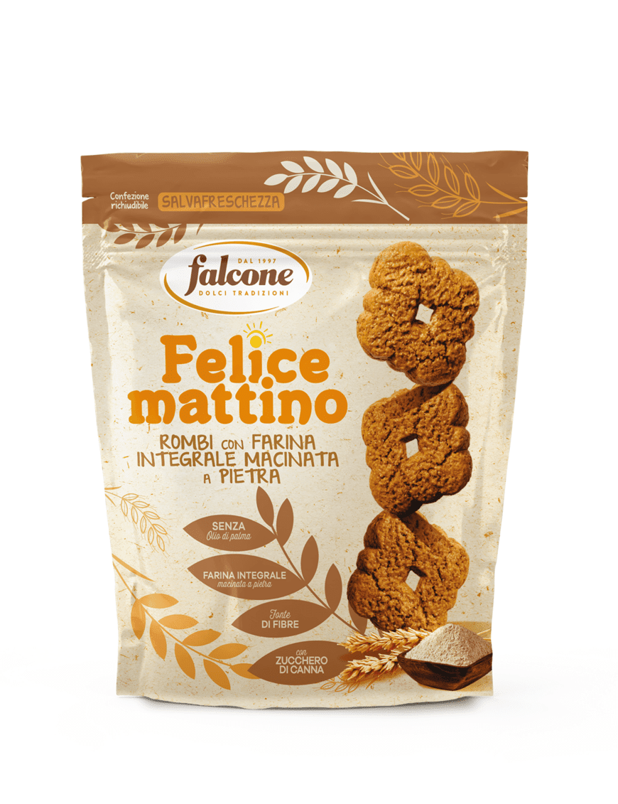 Biscotti Felice Mattino Rombi con Farina Integrale Falcone 500g