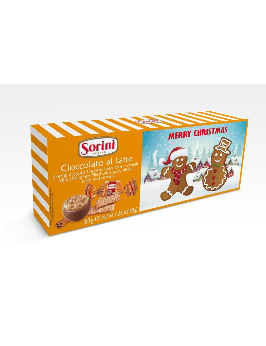 Scatola di Cioccolatini con crema gusto biscotti speculoos Merry Christmas Sorini 180g