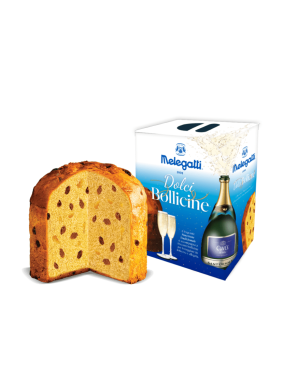 Dolci Bollicine Panettone Melegatti 680g e Bottiglia di Spumante75cl