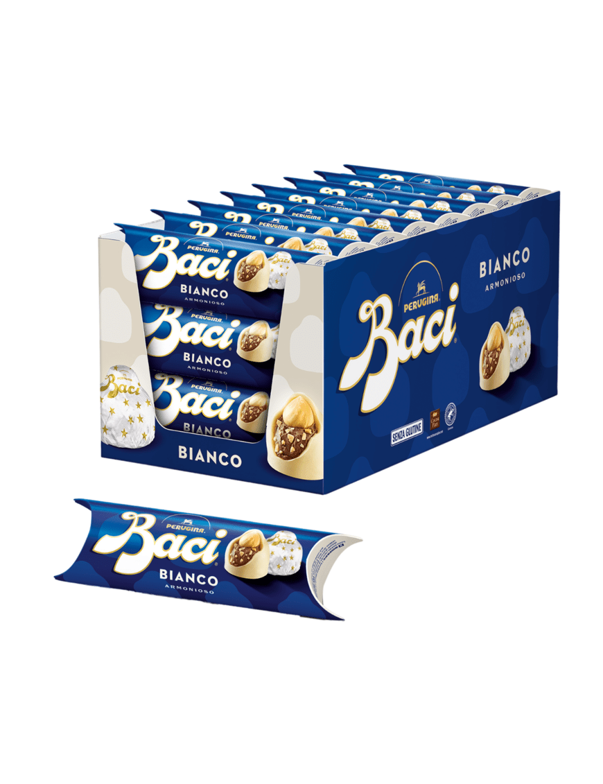 Cioccolatini Baci Perugina Cioccolato Bianco Tubino 3pz x21