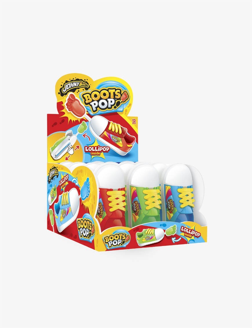 Bubble gum boots lollipop confezione da 12 