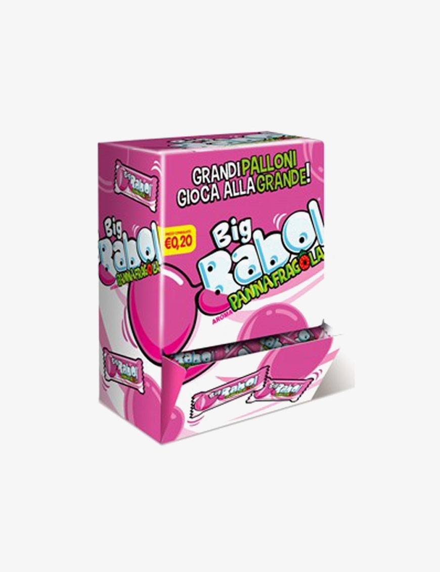 Bubble Gum Big Babol Mono Panna e fragola confezione da 200 