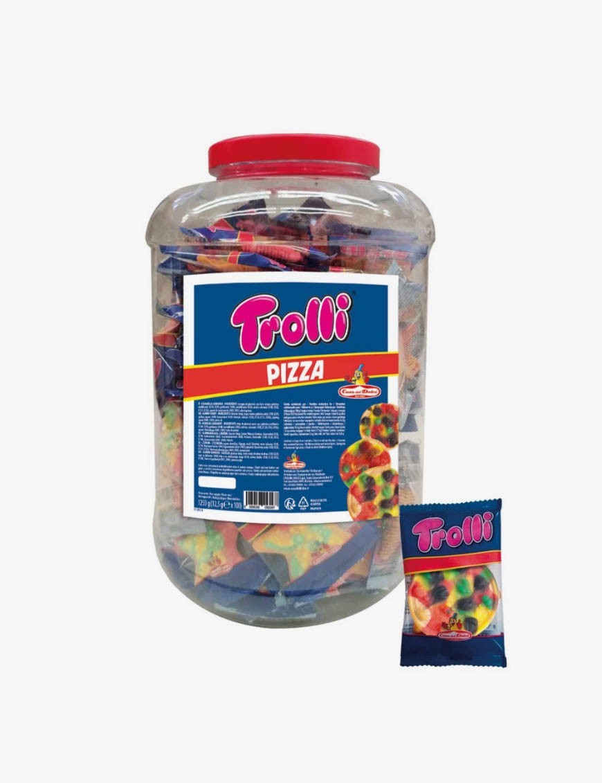 Box Caramelle Barattolo Pizza 12,5 g x 100 pezzi 